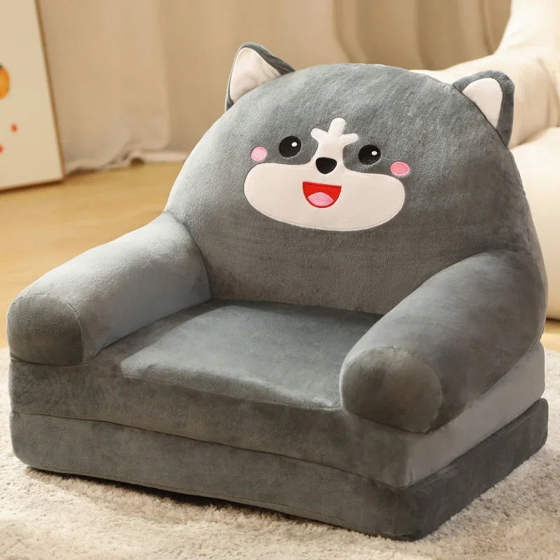 NULL Kids Medium Firm Polyester Fabric Cushions Gray Cute Cartoon Animal Design Play Sofas Armchairs /Colors-Gray/Pink/Green/Blue/Orange