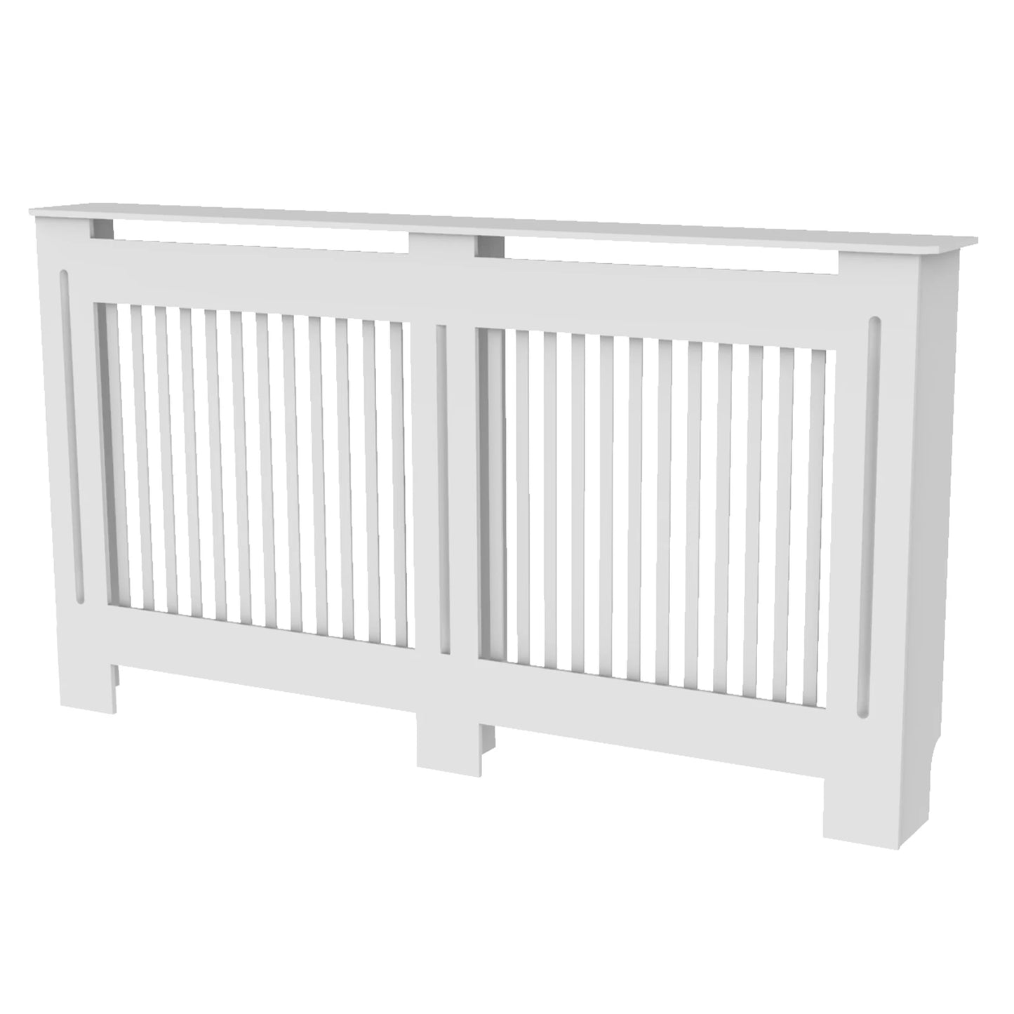 WISFOR Modern White Wood Vented Heating Radiator Cover Cabinets Accessories / Sizes: S-XL/Instruction Manual / 1-Screw Accessory