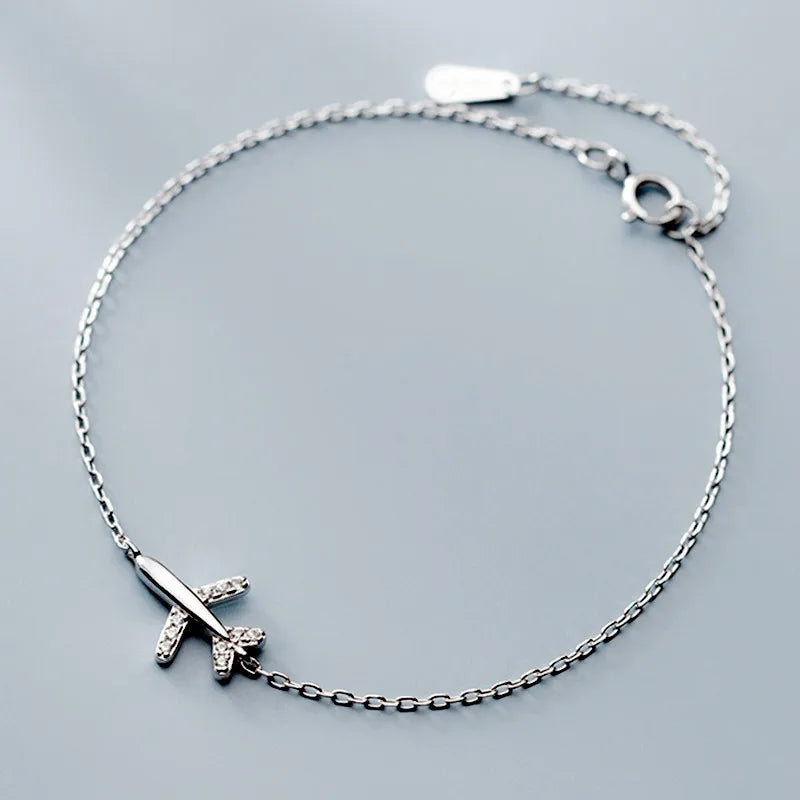 VENTFILLE Adult Women Fine Imitation Sterling Silver-Plated Metal Three-Layers Round O Rings Shaped Chain Charms Bracelets