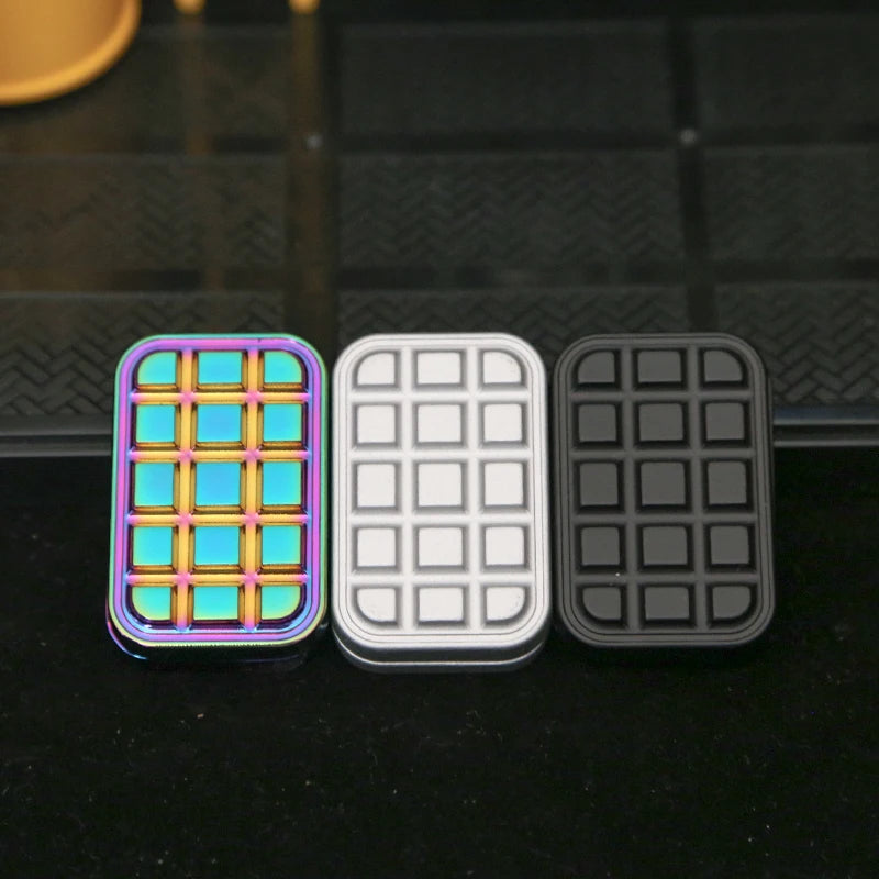 AHHLCLT Kids-Adults Rectangle All-Metal Chocolates Bar Design Magnetic EDC Fidget Slider Stress-Relief Toys/Ages : 14-18 Years Old + Older/Colors-Multicolor/Black/Silver/White/Gray