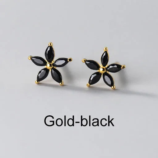 INZATT Real 925 Sterling Silver Colourful Zircon Star Stud Earrings For Women Party Trendy Fine Jewelry Minimalist Accessories