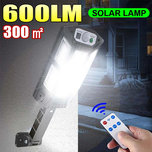 HEDELI Outdoor Waterproof Remote Control Dimmable LED Lights Black Rectangle Plastic Body Solar-Powered 3 Mode Motion Sensor Courtyard Garden Wall-Mounted Landscape Pathway Lighting /Colors-Black/White/Gray/Warm-Cool Temperature Lights