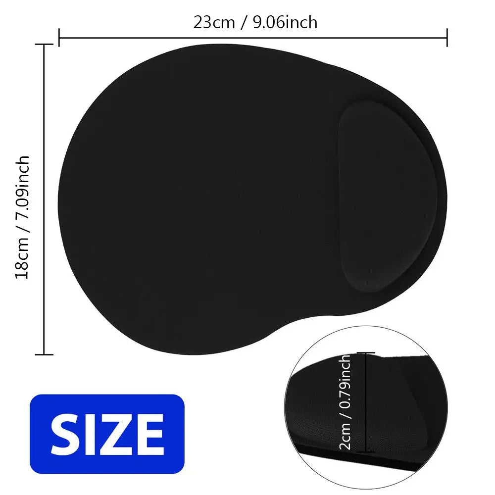 DITIPOO Solid Multicolor Rectangle-Oblong Oval Shaped Smooth Lycra Fabric Top-EVA Memory Foam-PU Design Ergonomic Wrist Rest Support Rubber Base Mouse Pads/Colors-Blue/Black/Red/Purple/Gray/Multicolor
