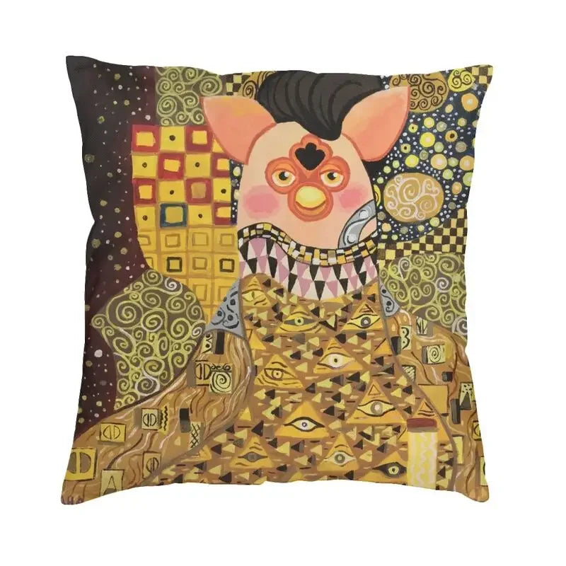 No-EN-Name-Null Printed Square Cartoon Anime Furby Design Decorative Throw Pillows