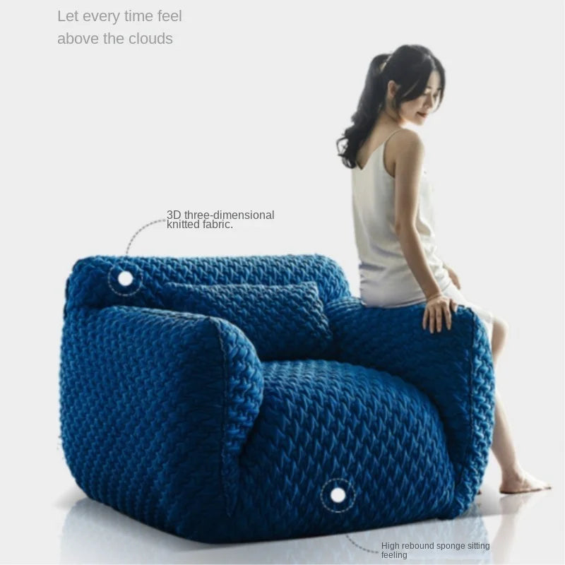 ZISIZ Modern Medium Soft Firmness U-Shaped Klein Fat Blue Soft Plush 3D Knitted Fabric Cushion Solid Wood Frame-Feet Loveseat Sofa Chairs/Colors-Burberry Green/Space Silver Gray/Reluctant Workaholic/Light Gray/Bright Turmeric/Crimson Dark Red