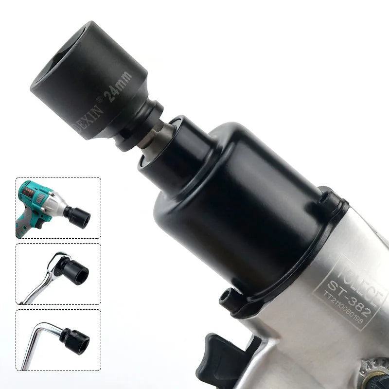 OUIO Handheld Manuel Power Black-Blue Chrome-Plated Vanadium Steel Straight Handle Design Screw Guns Impact Wrenches Square Driver Heads Socket Tools /Colors-Black/Blue/Silver/Gray