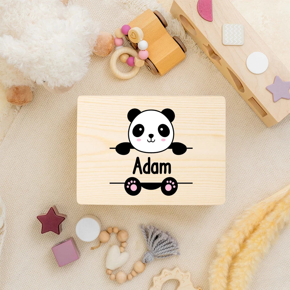 Unisex DIY Craft Animals-Floral Babies-Kids All Ages Customized Nature Wood Retro Lock Durable Metal Hinges Personalized Name Keepsake Boxes