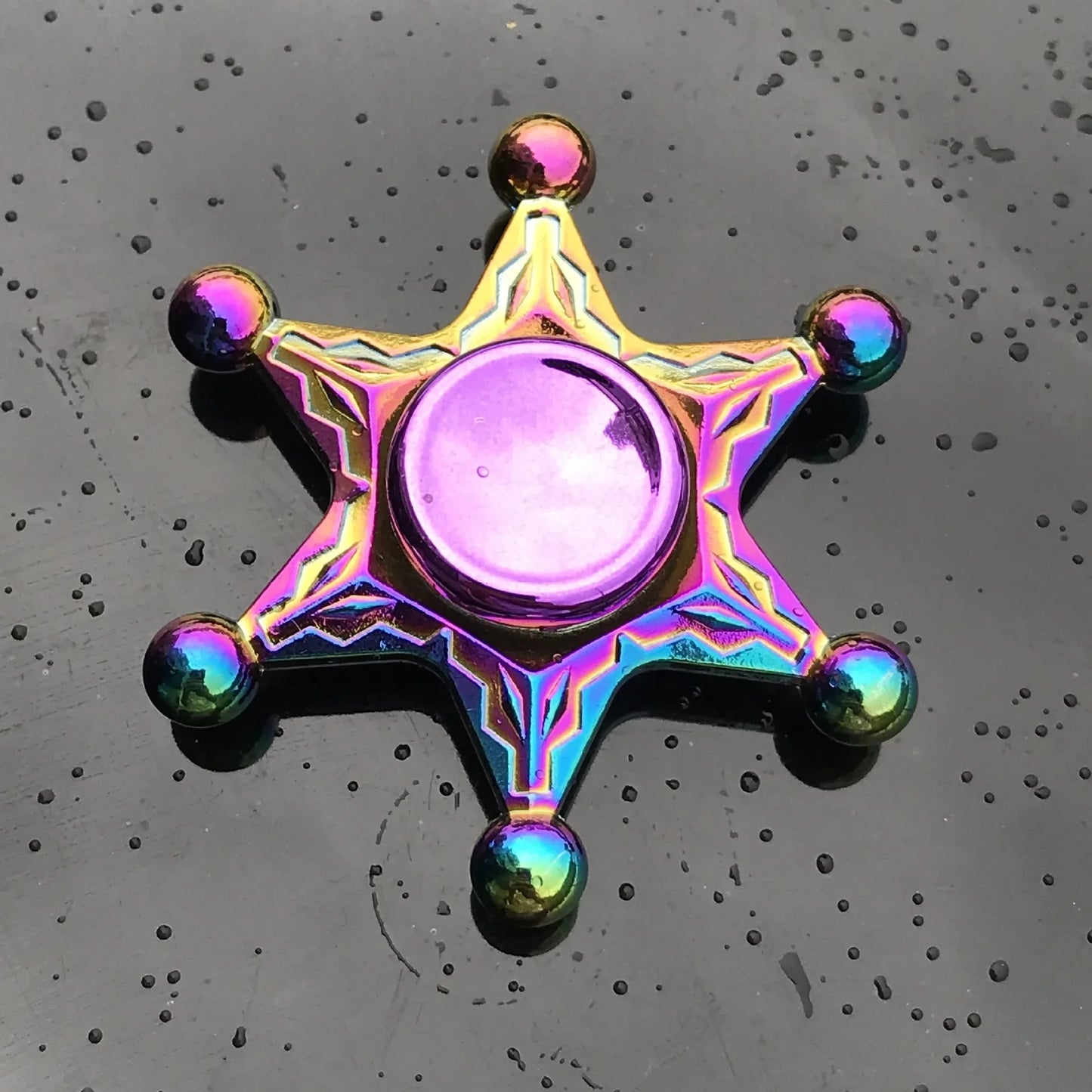 Kids Metal Purple Multicolor Round Fingertip Focus Spinners Anxiety-Stress Relief Fidget Toys/ Ages: 13-18 + Years Older