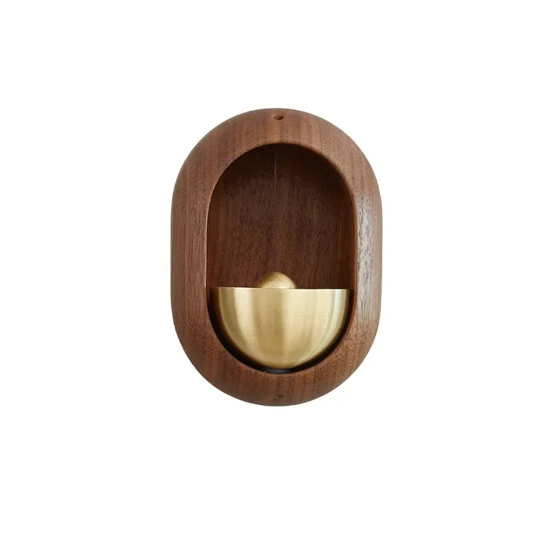 Wood-Brass Wireless Wind Chimes Entrance Doorbells/Battery-Powered/Colors-Brown/Bronze