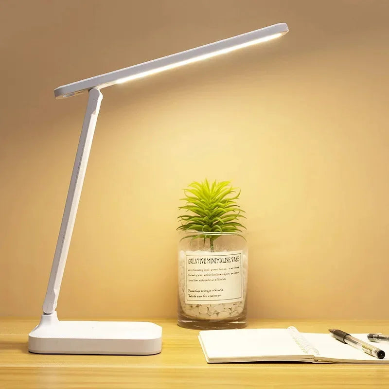 BRANGDY White Plastic Body Rechargeable Touch Control Blue Light Filter Adjustable Neck-Light Angle Foldable Dimmable USB Plug-In DC Powered Cool-Daylight White LED Light Book-Night-Desk Lamps/Temperatures: Cool White-Daylight