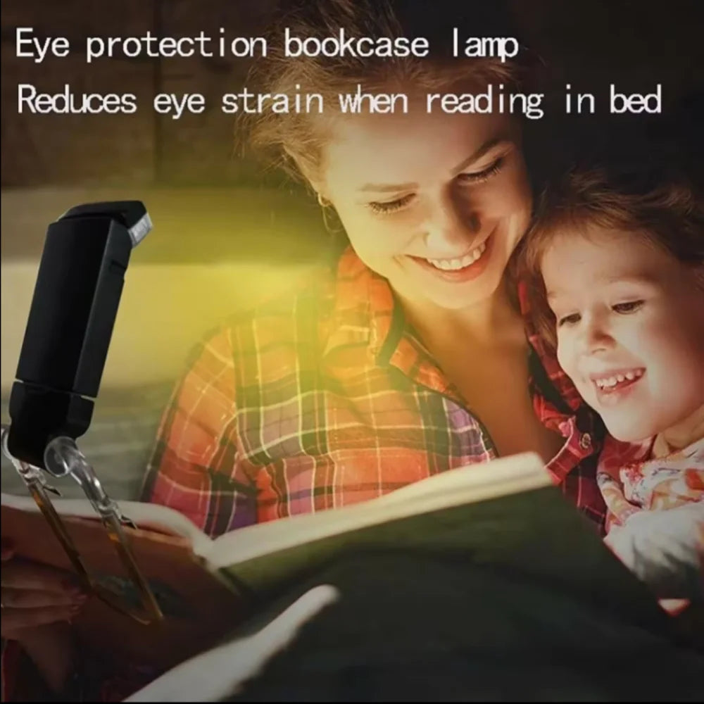 OSITE SKY Mini White Plastic Rectangle Body Warm-Cool-Daylight White LED Light Portable Foldable USB Rechargeable Dimmable Brightness Flexible Metal Clip Bookmark Reading Book Lights/Eye Protection