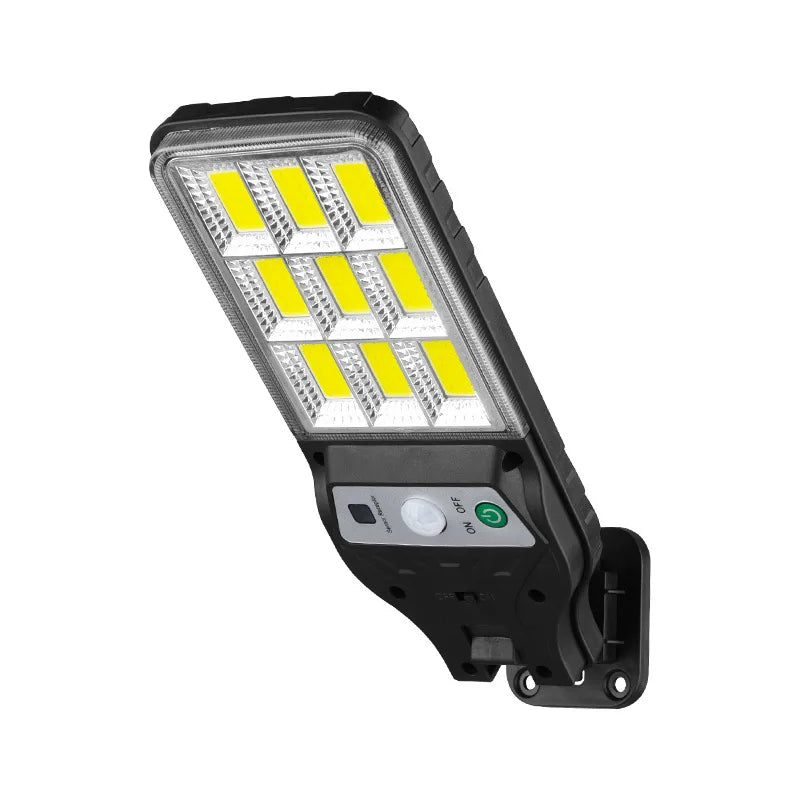 PAWEINUO Outdoor Waterproof Remote Control Dimmable Long Black Rectangle Plastic Body Three Large Built-In Aluminum Battery Wide Angle Cool White LED Human Body Induction Solar-Powered Landscape Pathway Lighting /Colors-Black/Sliver/White
