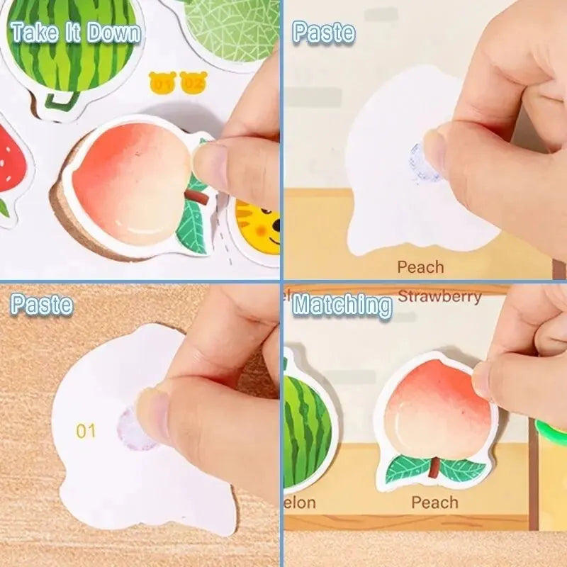 No-EN-Name-Null Kids English Quiet Busy Book Multicolor Paste-Sticker Matching Games Early Educational Toys/Colors-Multicolor/Blue/Green/Ages: 3-12 Years Old-Older