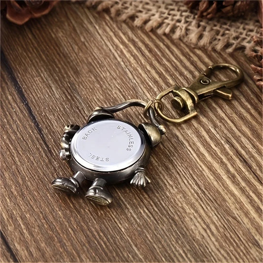 1 piece of vintage alarm clock, personalized keychain, mini clock, small hanging watch, sweater chain, creative gift