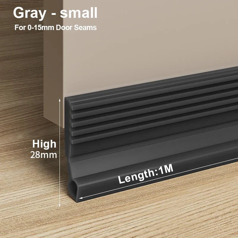 Waterproof Self-Adhesive Flexible TPE Rubber Wind-Soundproof Door Bottom Sealing Strips/Colors-Gray/White/Brown