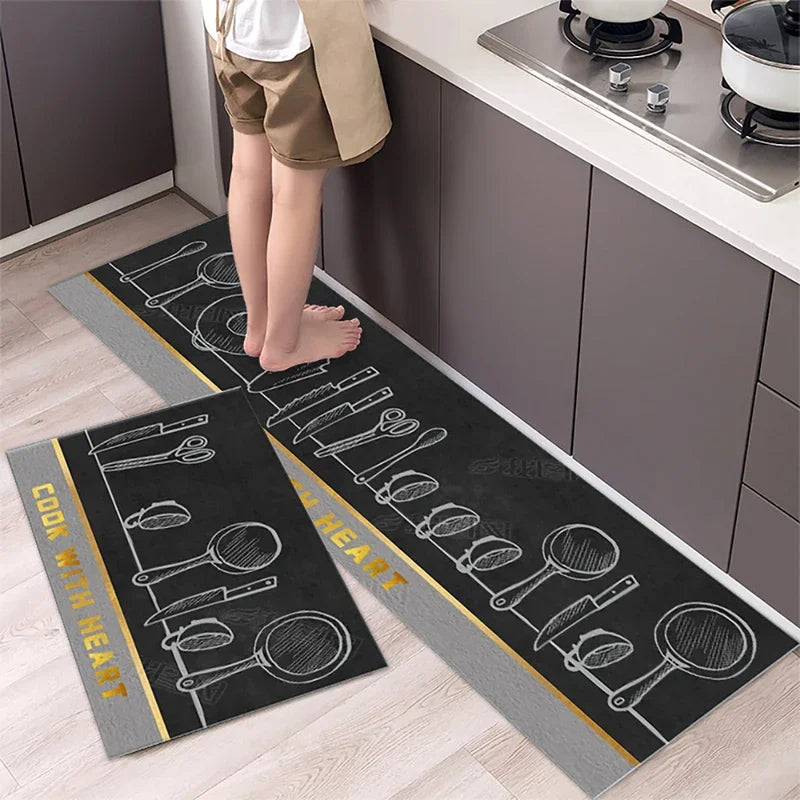 Kitchen Long-Small Rectangle Indoor Modern Hand-Machine Washable Anti-Slip Waterproof  Polyester Rugs/Colors-Blue/Gray/ Multicolor/ Black/Green/White/Geometric/Dots
