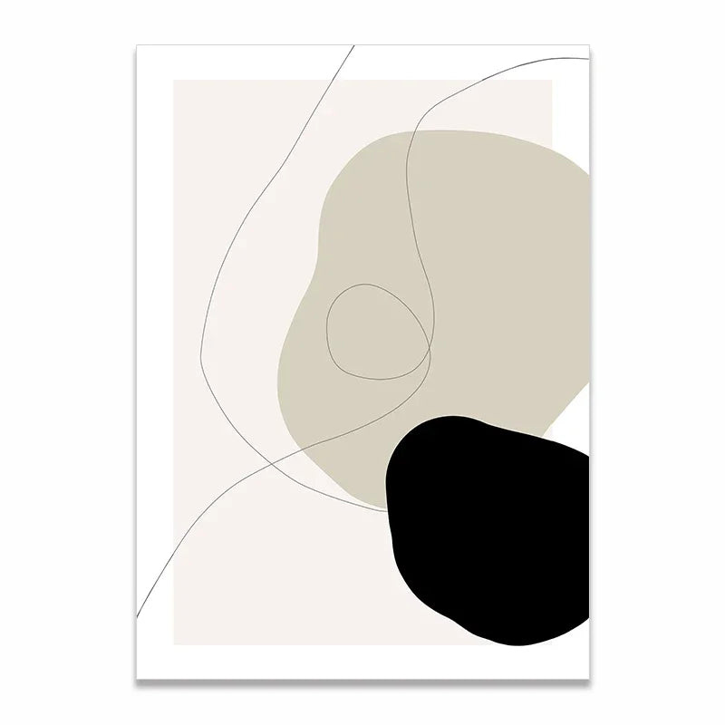 JKPICTURE Modern Art Unframed Rectangle Shaped Scandinavian Abstract HD Canvas Customized Prints/Colors-Black/Beige/White/Multicolor/3 Sizes