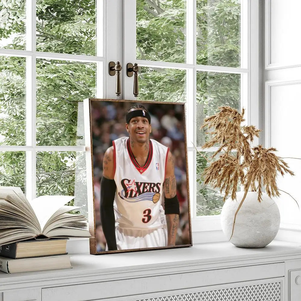 MAISTO Modern Waterproof Unframed HD Printed Multicolor Rectangle Shaped Basketball-Allen Iverson Sports Posters/Colors-Multicolor/Black/Fade-Dirt Resistant/Adhesive Tear-Stick