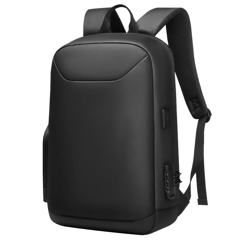 SWISS MILITARY Large Anti-Theft Waterproof Black Oxford Fabric Soft Curve Back Support Travel Polyester Lining  Zipper Soft Shoulder Straps-Handle 14-15.6 Inch Laptop Compartment Laptop Backpacks/Expandable USB Bag/ External Pockets