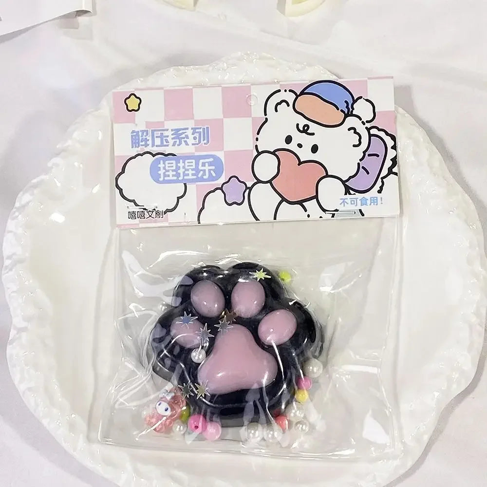 GOOTRADES Squeezable Stretchable Non-Toxic Synthetic TPR Silicone Mini Cute Adorable Animal Cat Paws Pinch Soft Fidget Activity Toys/Colors-Clear/Pink/Gray/White/Blue/Ages: 2-18 Years Old-Adults