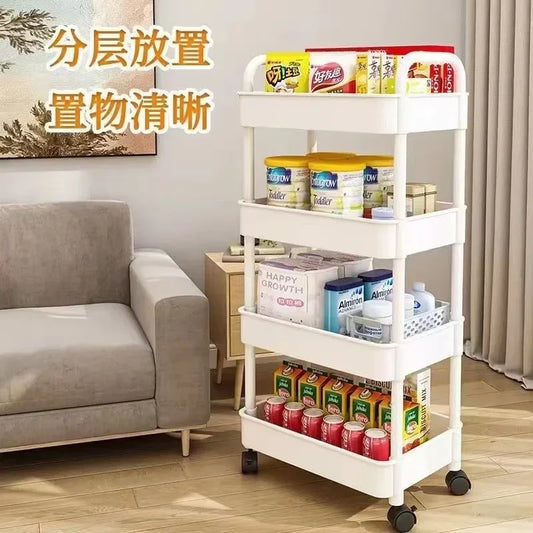 4 Tiers /Multi-Layer Plastic Storage in Kitchen/Colors-White/Black