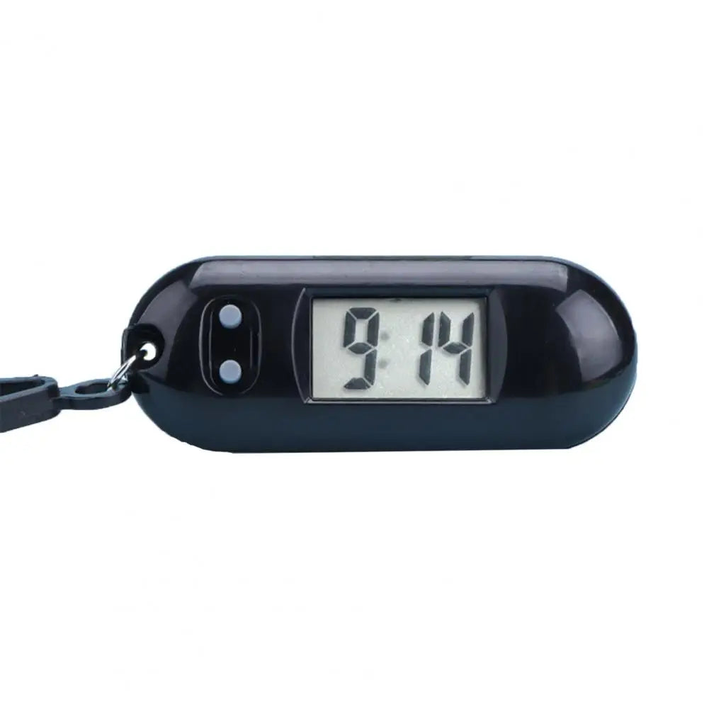 Universal All Ages Rectangle ABS Arabic Numeral Markers Luminous Display Electronic Clock Silent LCD Digital Portable Pocket Watch Keychains/Colors-Black/White/Pink/Orange/Yellow/Green
