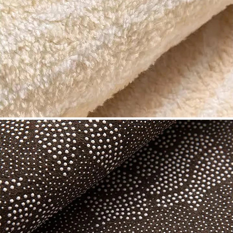 No-EN-Name-Null Modern Indoor Hypoallergenic Rectangle Shaped Persian Beige Striped Geometric Soft Fluffy Faux Cashmere Anti-Slip Bottom Fade-Resistant Non-Toxic Large Rugs/Hand Wash