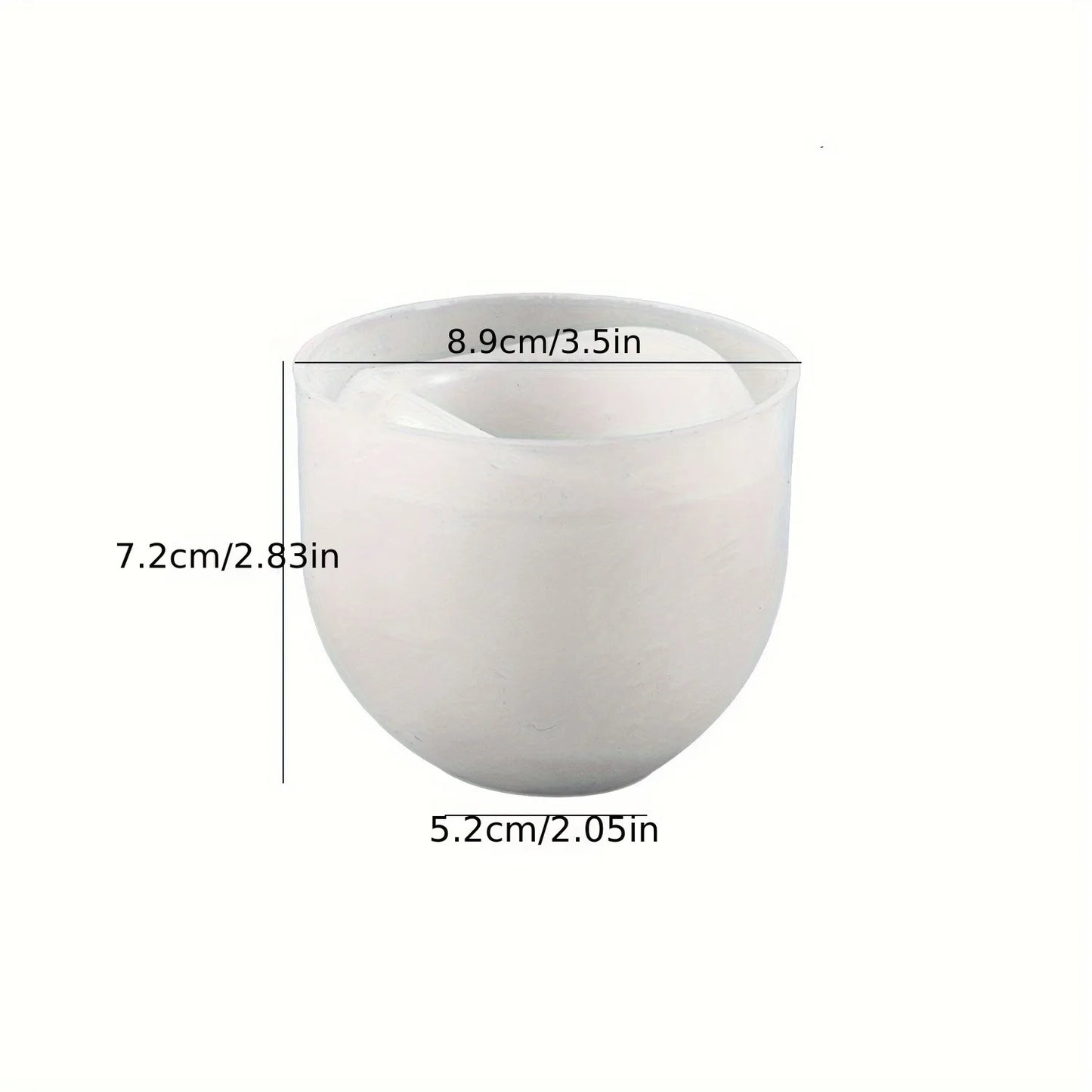 No-EN-Name-Null DIY Curved Half-Moon Mouth Shaped Opening Silicone Textured Candle Jar Milky White Craft Molds