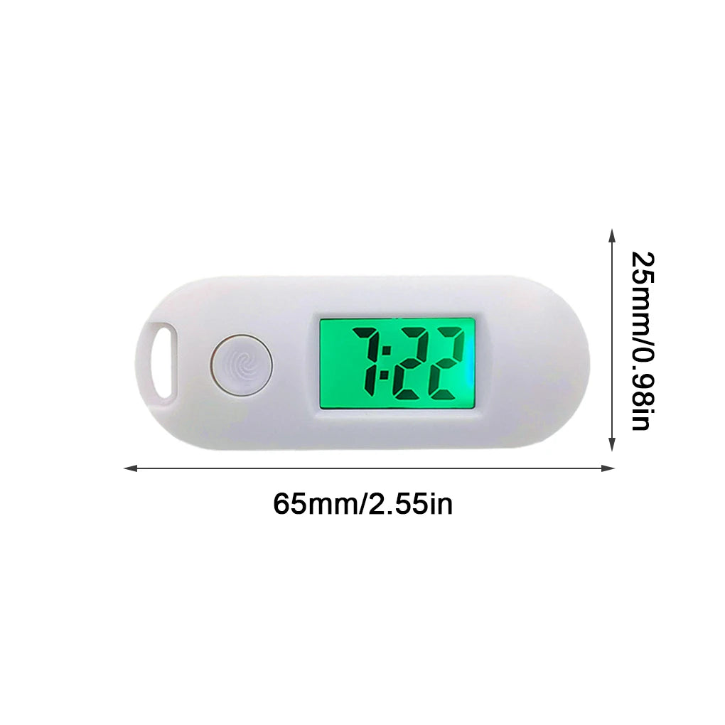 No-EN-Name-Null Adults Mini Compact Luminous Electronic Digital Display Long Blue Rectangle Plastic Shaped Keychain Pocket Watches/Colors-Grey/Blue/Pink/Black/Green/White