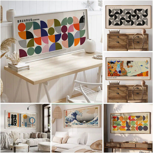 Unframed Canvas Waterproof Ink Vintage ABSTRACT Prints/Colors-Multicolor/White/Beige/Black/Blue/Geometric