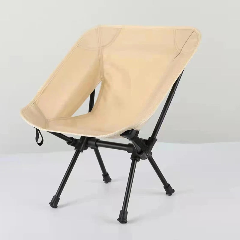 No-EN-Name-Null Modern Outdoor Adults Green Upholstered Padded Tear-Resistant Soft Oxford Cloth Fabric Moon Camping Super Light Aluminum Metal Frame Folding Chairs/Colors-Green/Blue/Beige/Gray