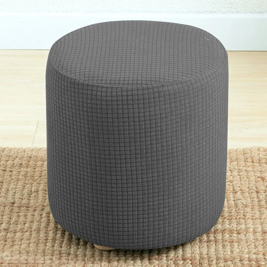 Round Polyester-Cotton Ottoman Stretch Elastic Slipcovers/Colors-Wine Red/Purple