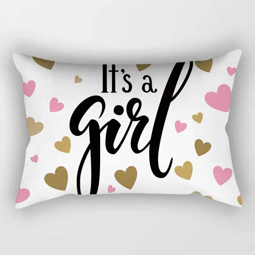 No-EN-Name-Null Modern Rectangle Single-Sided Pattern Pink Geometric Striped Polyester Peach Skin Fabric Pillowcases/Size: 30 cm X 50 cm (12 inches X 20 inches)/Colors-Striped/Geometric/Gold/Animal/White