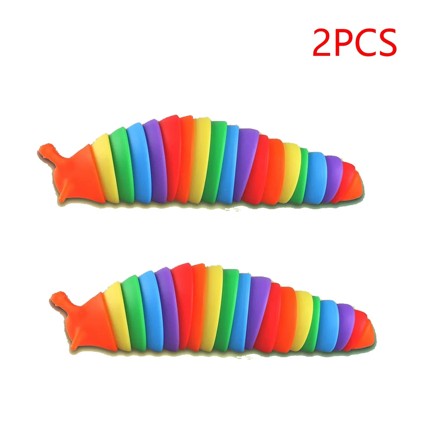 No-EN-Name-Null Kids-Adults Plastic 3D Colorful Rainbow Color Twistable Squishy Snail Slug Stress-Reliever Fun Sensory Decompression Activity Toys/Ages: 3-12 Years Old-Adults