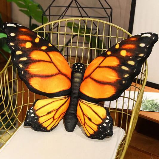 3D Colorful Printed Cartoon Plush Butterfly Shape Polyester Cotton Throw Pillows/ Colors-Multicolor