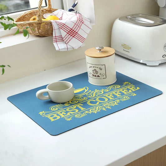 VIKAMA Anti-Slip Waterproof Kitchen Geometric Dish Drainage Mat