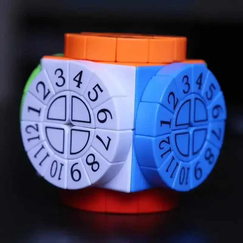 No-EN-Name-Null Kids-Adults Medium-Hard Multicolor Plastic Square Science Theme Time Machine Magic 3D Sequential Rubik Cube Mechanical Puzzle Toys/Ages 6-14 Years Old + Older/Colors-Orange/Blue/Yellow/White/Multicolor