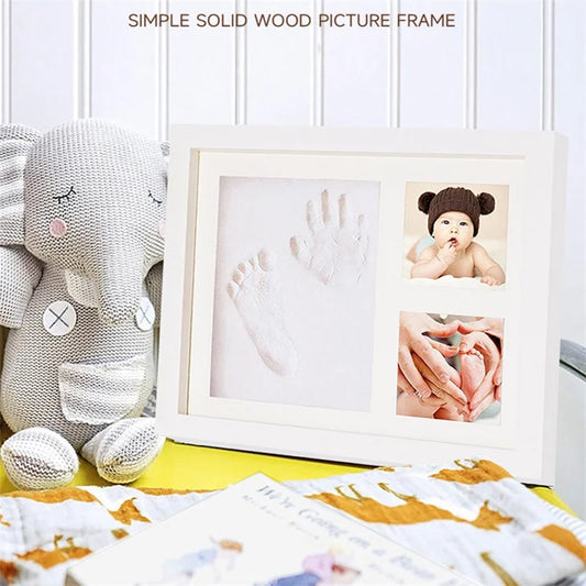 Newborn-6-Month Babies Plastic Non-Toxic Hand-Foot Clay Imprint Mold Standing Picture Frames/Colors-Black/White