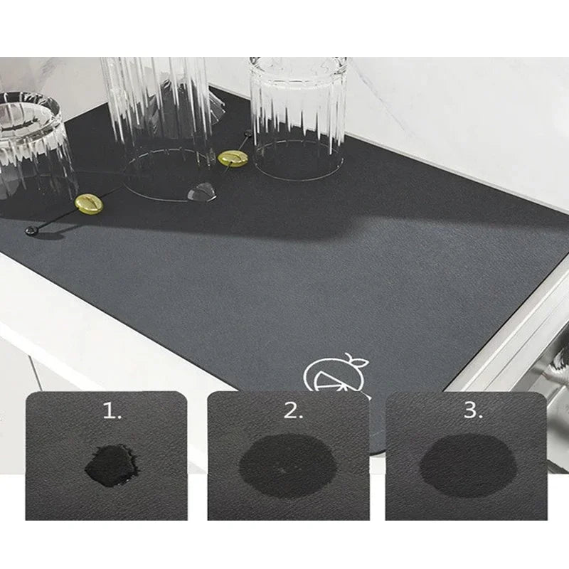 VIKAMA Kitchen Printed Heat-Proof Rapid Water Absorption Anti-Slip Rubber Bottom Waterproof Polyester Coffee Machine Mats/Colors-Blue/Black/Brown/Beige/Gray/Green/Geometric/Multicolor