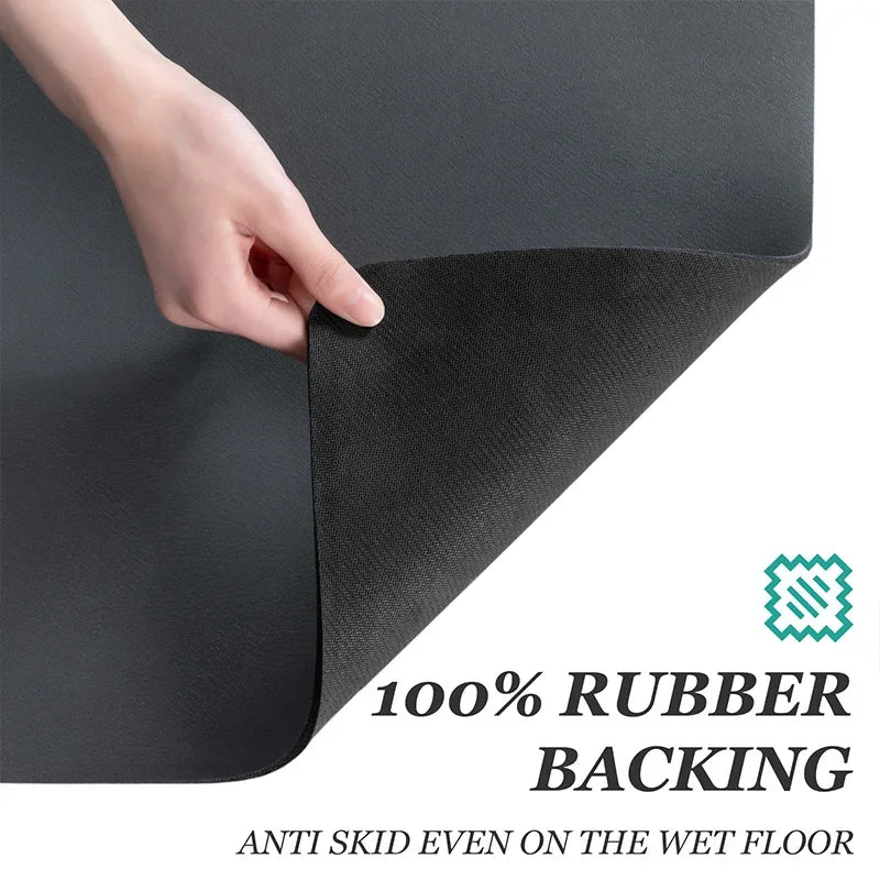 Kitchen Long Rectangle Customized Rectangle Anti-Mold Super Absorbent Anti-Slip Rubber Bottom Drying Dish Drainer Mats /Colors-Black/ Gray/ Beige/White/ Floral