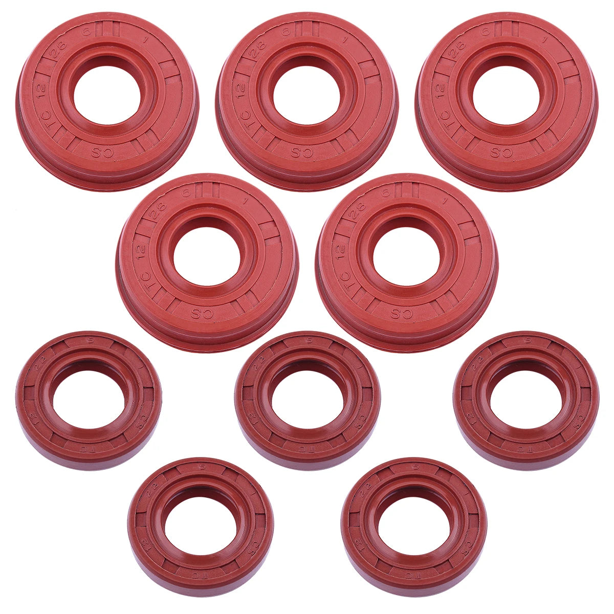 BESDUPA Small Petrol-Gas Powered Chainsaw Engine Motor Part Round Shaped Red-Brown-Black Oil Seal Kits Chainsaw Accessories