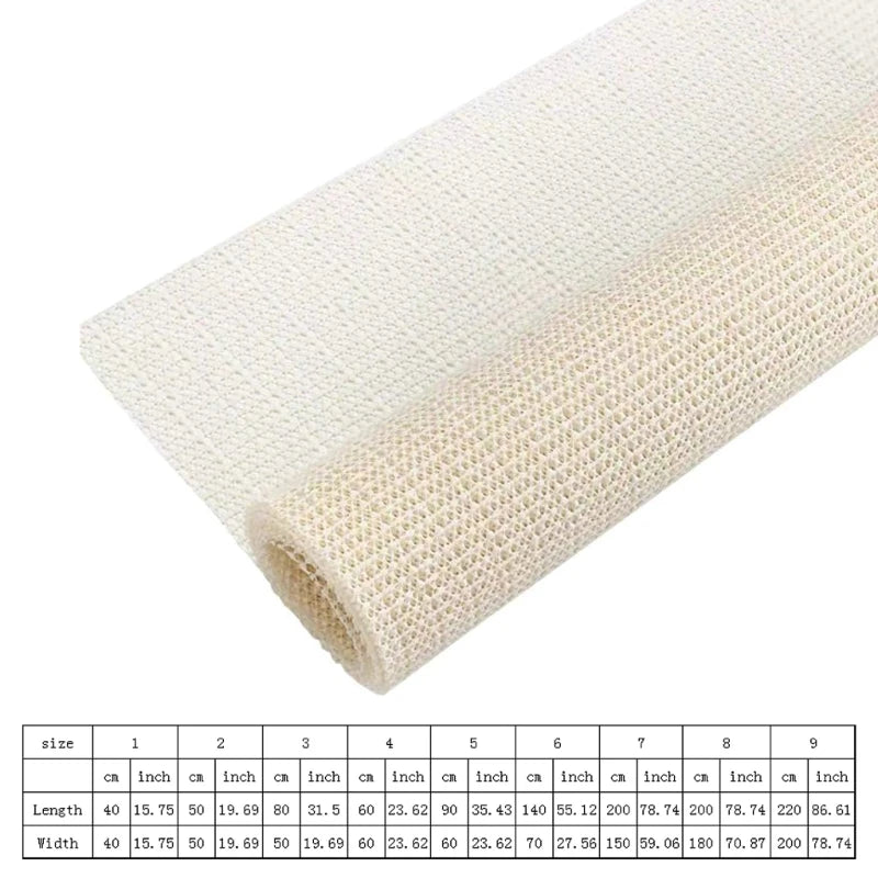 KOU-JIANG Modern Soft Comfortable Geometric Checkered Grid-Design Silicone Gel-Plastic Non-Slip Base Gripping Under Rug Pads/Hand Washable Recommend