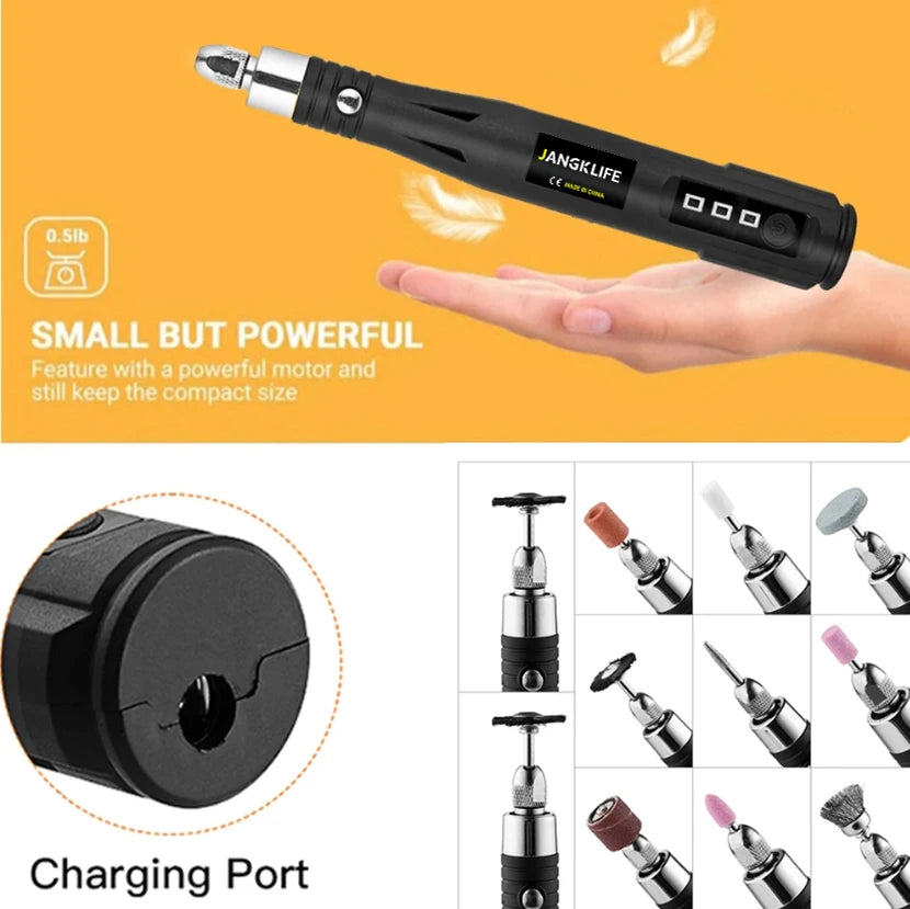 JANGKLIFE Mini Handheld Black-Silver Body Powerful DC-Powered Adjustable Speed Built-In Lighting Keyless Chuck Rechargeable Lithium Battery-Powered Electric Cordless Screwdriving Rotary Drills Colors-Black/Silver/Gray/Yellow