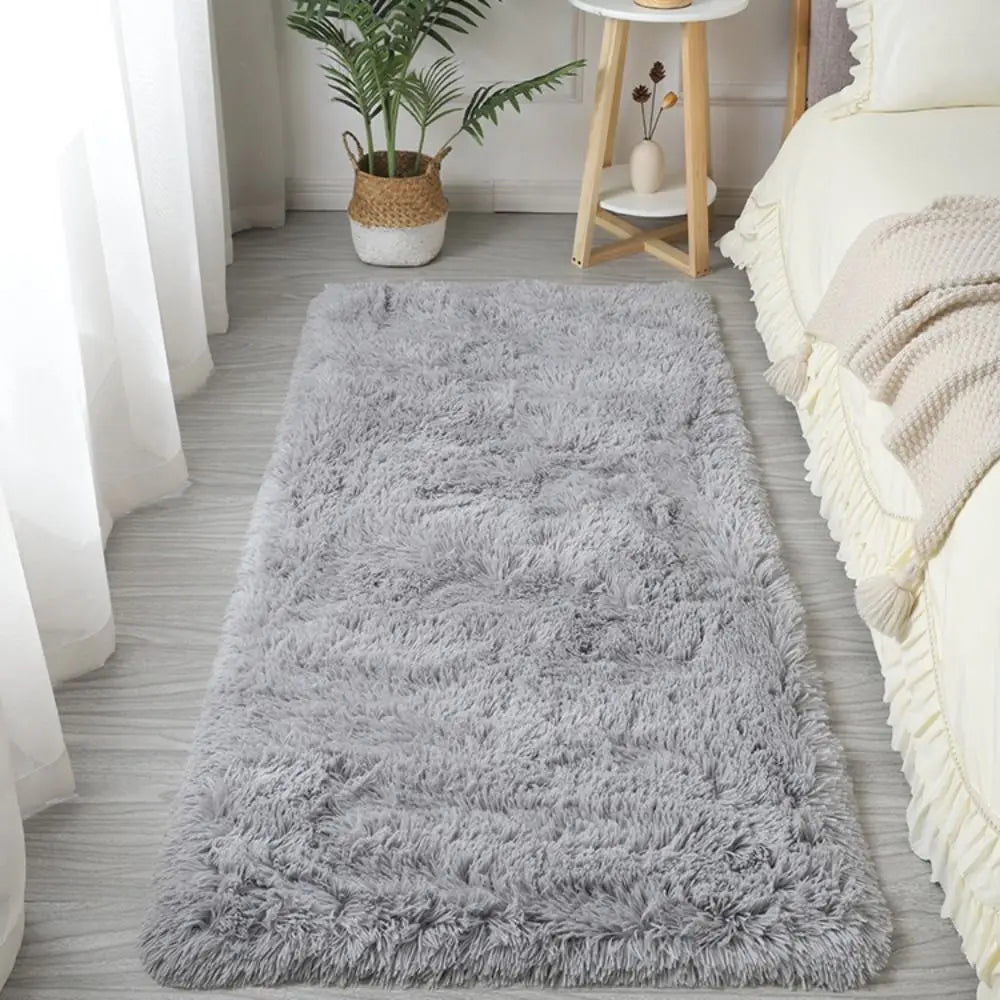 No-EN-Name-Null Indoor Modern Rectangle Soft Plush Thick Cut Imitation Wool Long Fluffy Non-Slip Acrylic Rugs/Colors-White/Gray/Beige/Pink/Hand-Machine Washable