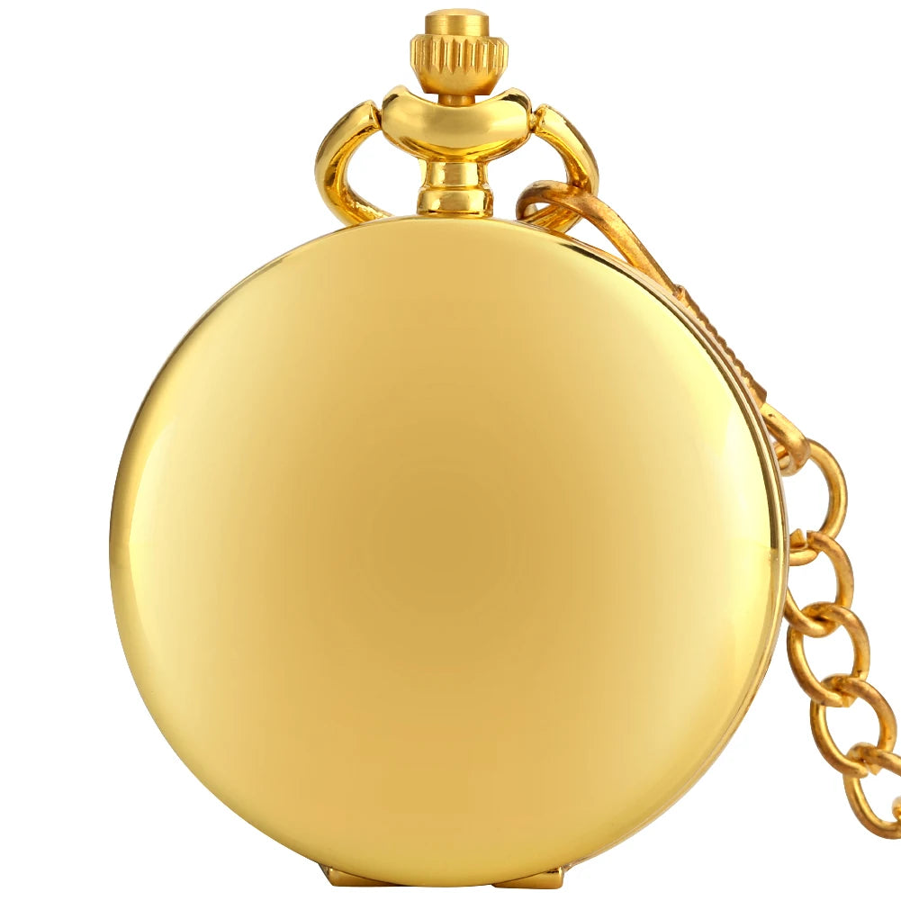 YISUYA Adults  Quartz Analog Display Acrylic Face Black Metal Alloy Round Shaped Case Roman Numeral Black Chain-Pocket Watches/Colors-Silver/Bronze/Gold/Black