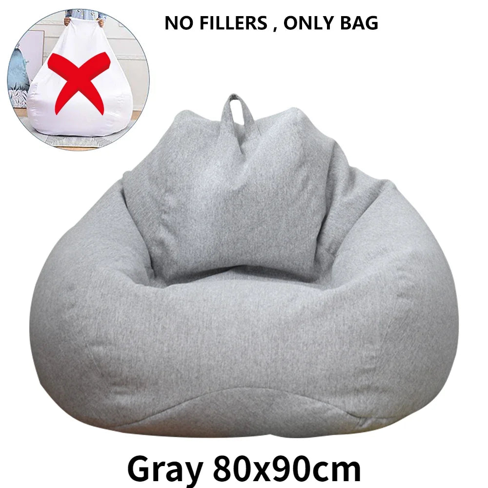 No-EN-Name-Null Adults Removable Inner Liner No Internal PS Bean Filling Large Lazy Seat Bean Bag Replacement COVERS/Color-Purple/Gray/Green/Yellow/Brown