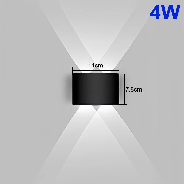 IQSCI Outdoor-Indoor Modern Waterproof Black-White Rectangle Shaped ABS Plastic Body AC-Powered Wall-Mounted Up-Down LED Lights Wall Light Fixtures