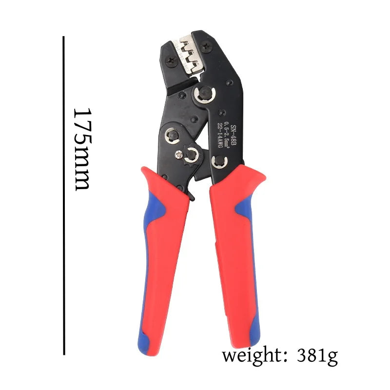 DIY Craft Metalworking Black Strong Carbon Steel Metal Red-Blue Plastic Coated Handles Ratcheting Pliers Crimping Tools/Colors-Multicolor/Red/Blue/Black