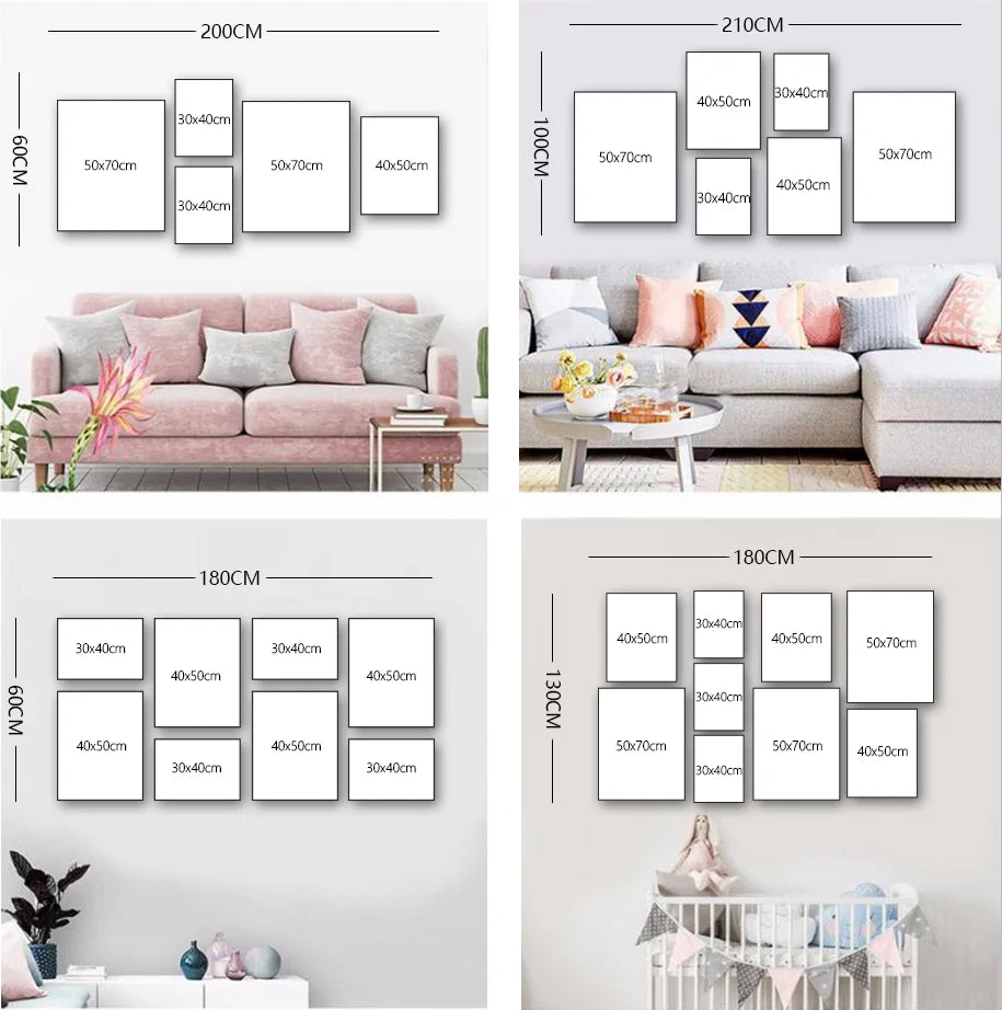 No-EN-Name-Null Retro Unframed Waterproof Ink Nature Cartoon Animals Canvas Rectangle Wall Art Prints /Color- Multicolor
