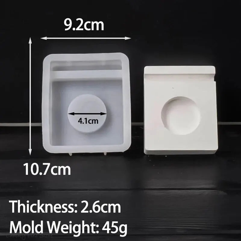 UDOCOOL ALL AGES DIY Clear Transparent Rabbit-Kissing Butterfly Round Base Tea Light Candleholder Kit White Milky Silicone Craft Molds
